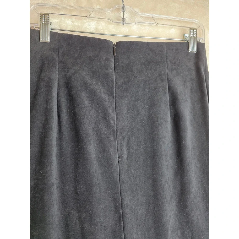 Vintage Wildlife New York Black Velvet Maxi Skirt Size 8 Side‎ Slit Elegant